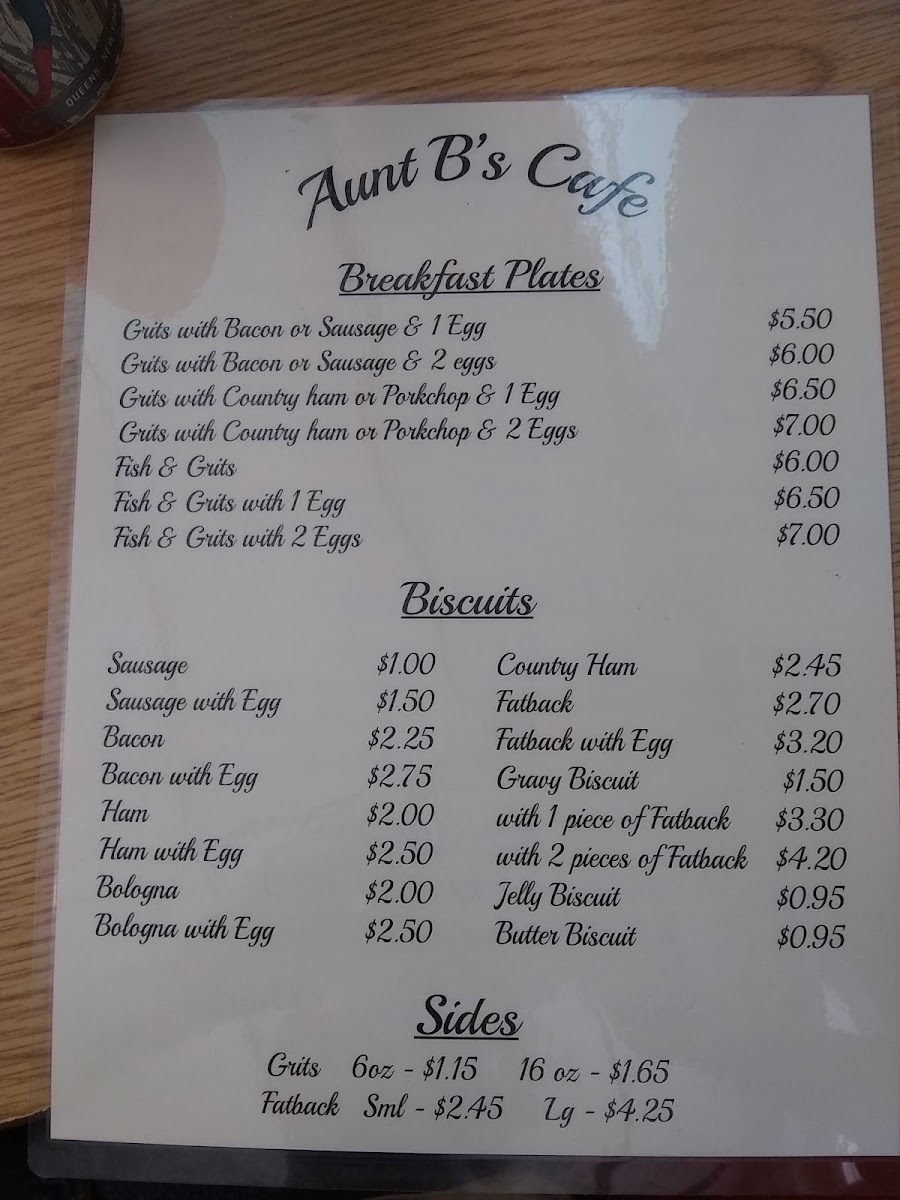 Menu Aunt B's Cafe-5